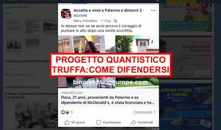 progetto quantistico recensioni negative truffa trading flora palerma