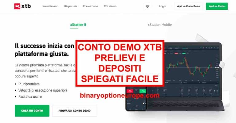 conto demo xtb prelievi e depositi
